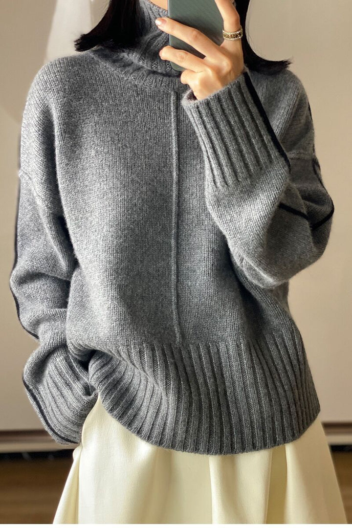 Loose Thickened High Collar Sweater Idle Matching Pure Wool Knit Bottoming Shirt - Modefluss