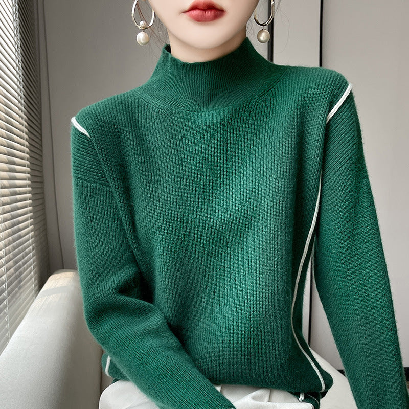 Simple All-match Pure Wool Women's Knitted Bottoming Shirt Loose - Modefluss