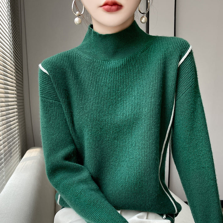 Simple All-match Pure Wool Women's Knitted Bottoming Shirt Loose - Modefluss