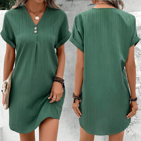 Attractives kurzes Sommerkleid mit V-Ausschnitt 
