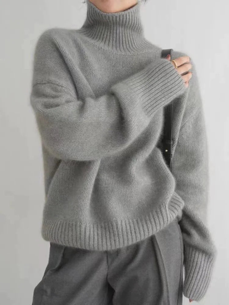 Lena™ – Bequemer, gestrickter, weicher Rollkragenpullover - Modefluss