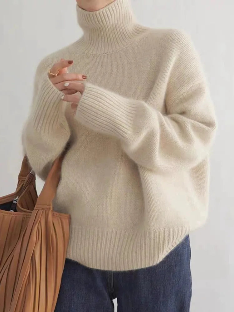 Lena™ – Bequemer, gestrickter, weicher Rollkragenpullover - Modefluss