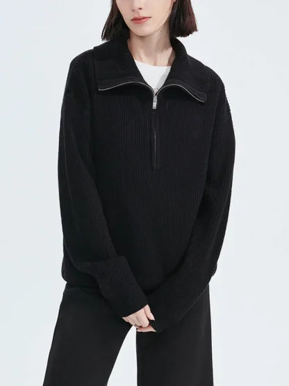 Luisa™ - Stylischer Lockerer Pullover mit Lockerem Reißverschluss