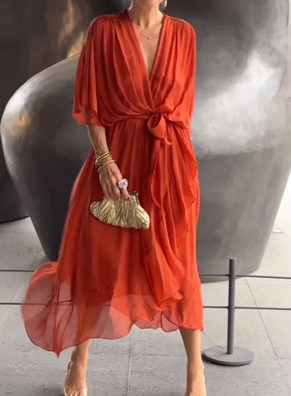Erika™ - Elegantes Kleid mit V-Ausschnitt
