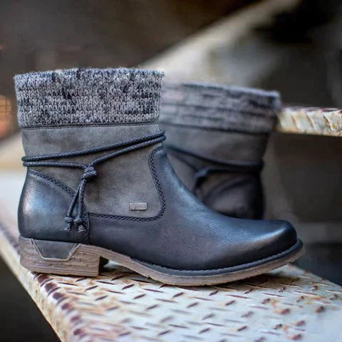 Mia™ - Warme orthopädische Stiefel aus veganem Leder - Modefluss