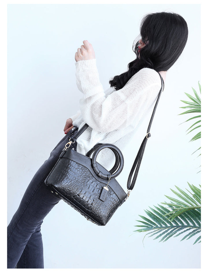 Hanna™ - Stilvolle Krokodilledertasche mit handgefertigten Details