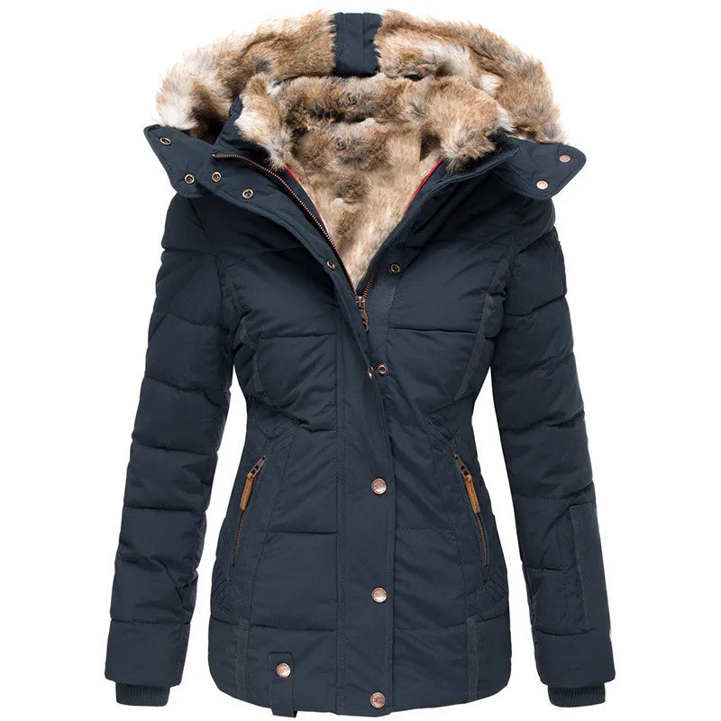 Carla™ - Bequeme warme Winterjacke mit Fell - Modefluss