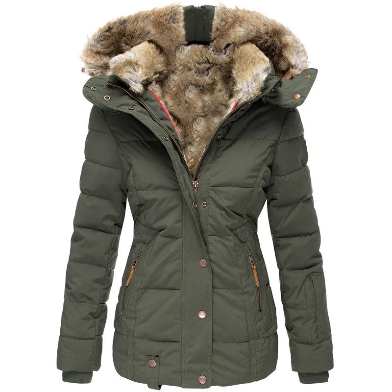 Carla™ - Bequeme warme Winterjacke mit Fell - Modefluss