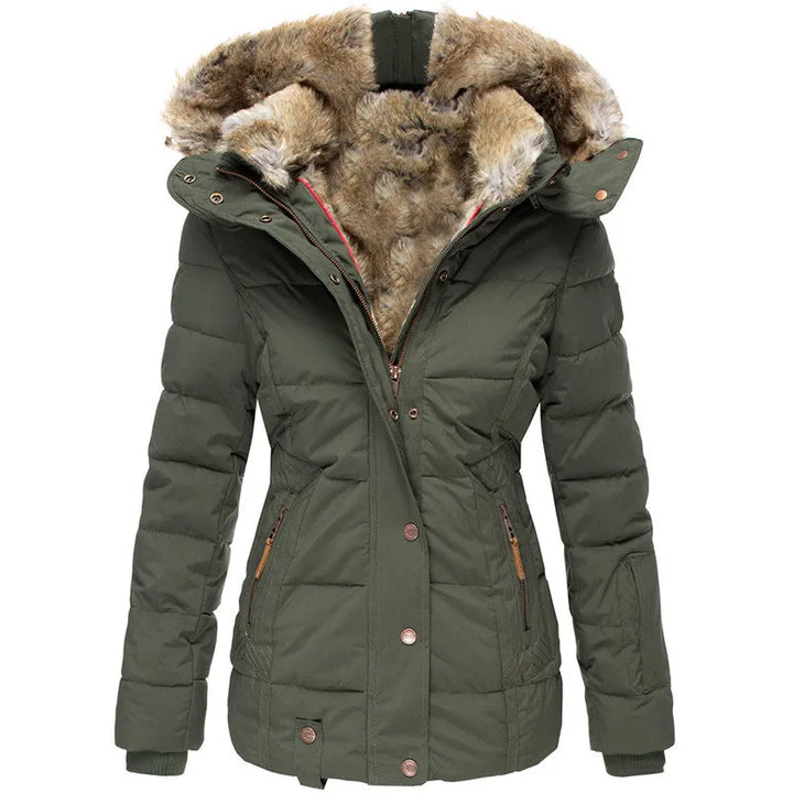 Carla™ - Bequeme warme Winterjacke mit Fell - Modefluss