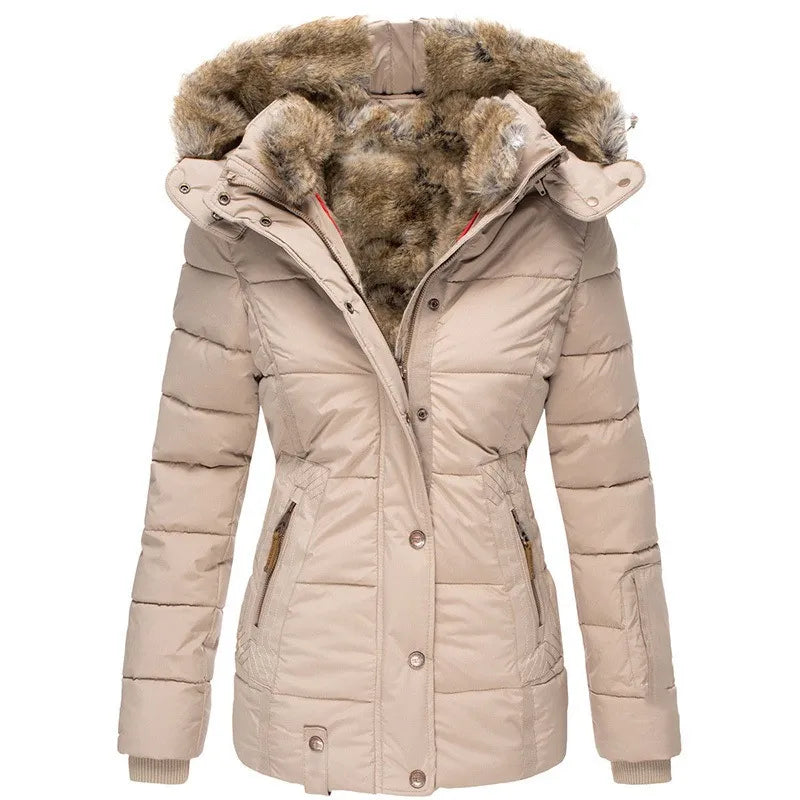 Carla™ - Bequeme warme Winterjacke mit Fell - Modefluss