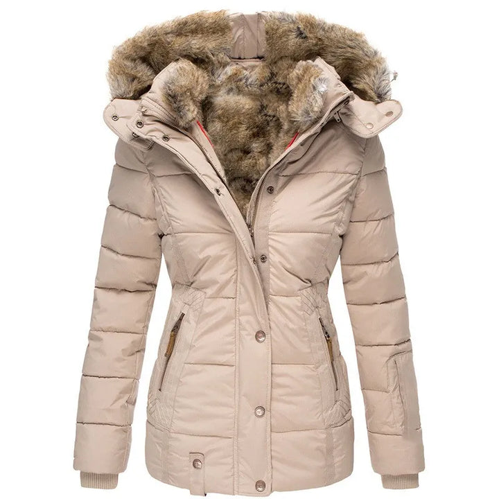 Carla™ - Bequeme warme Winterjacke mit Fell - Modefluss