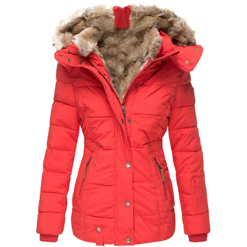 Carla™ - Bequeme warme Winterjacke mit Fell - Modefluss