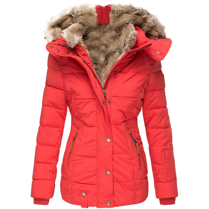 Carla™ - Bequeme warme Winterjacke mit Fell - Modefluss