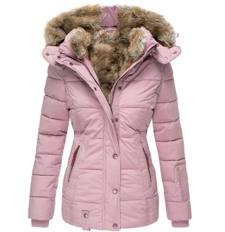 Carla™ - Bequeme warme Winterjacke mit Fell - Modefluss