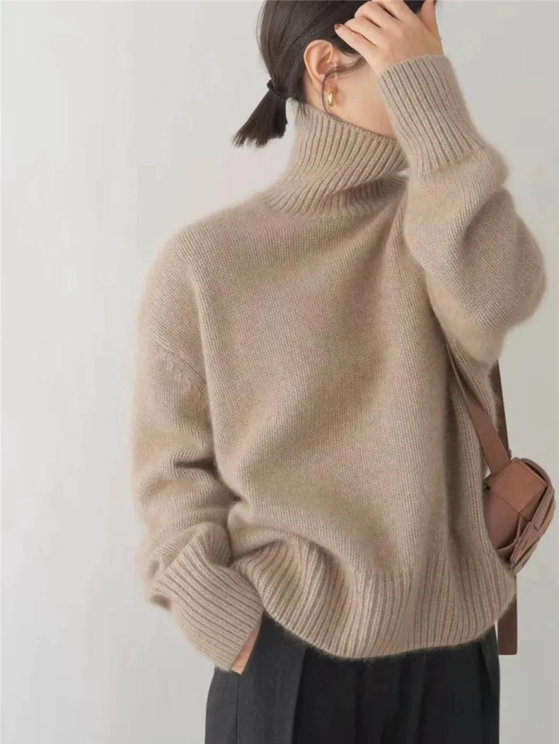 Lena™ – Bequemer, gestrickter, weicher Rollkragenpullover - Modefluss