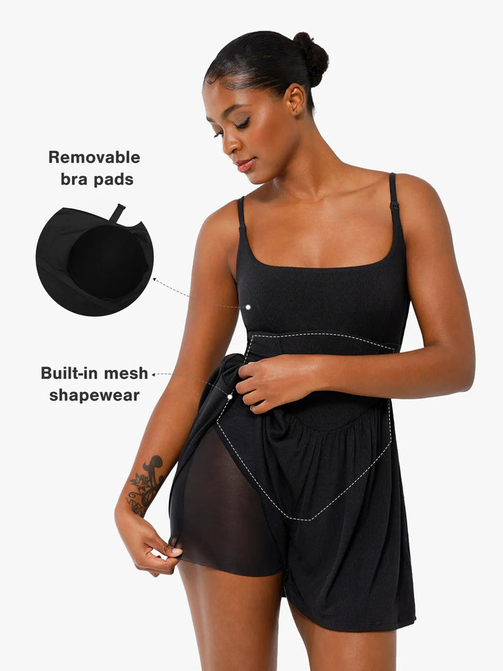 Shapewear Modal Tummy Control Wide-Leg Romper - Modefluss