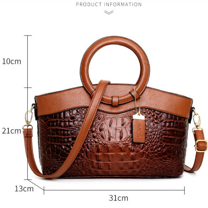 Hanna™ - Stilvolle Krokodilledertasche mit handgefertigten Details