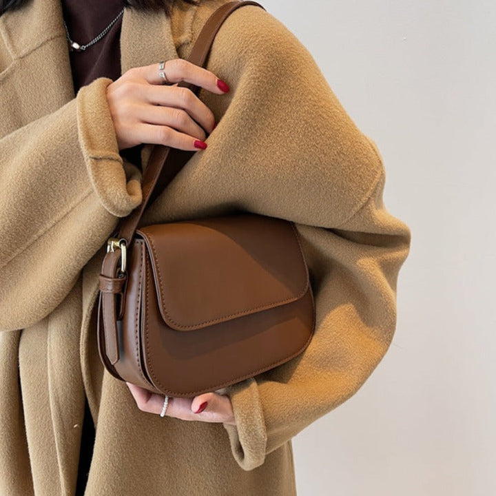 Nina™ - Handgefertigte stilvolle Umhängetasche aus Leder - Modefluss