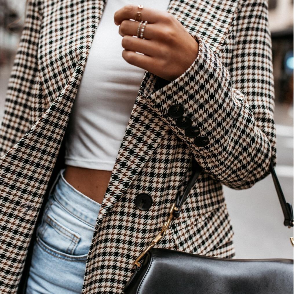 Lina™ - Stilvoller karierter Blazer