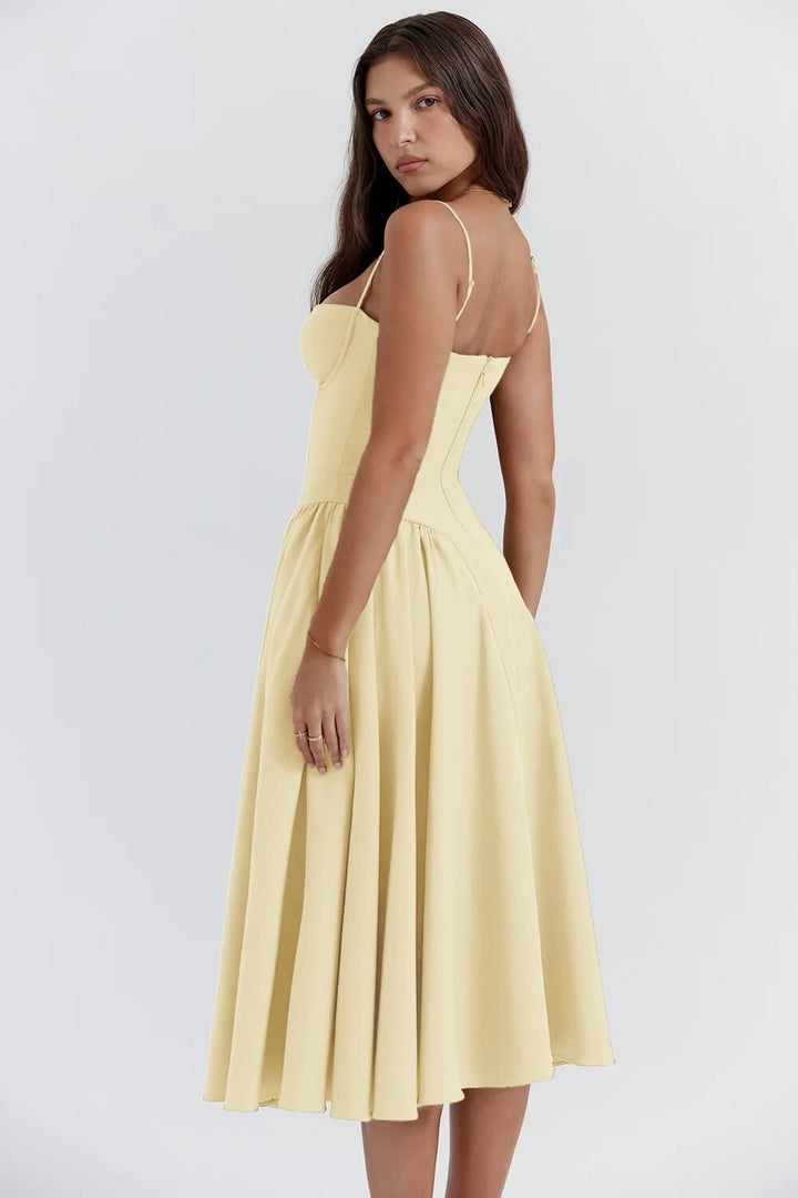 Ärmelloses Midikleid mit Korsett-Passform – Passform attrayant
