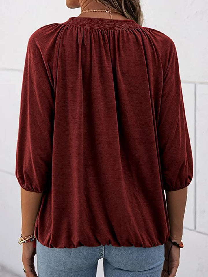 Stella™ - Stylische Rundhalsbluse aus Baumwolle