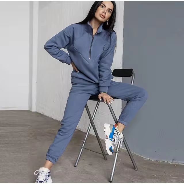 Nina™ - Bequemes Trainingsanzug-Set mit langen Ärmeln und Reißverschluss