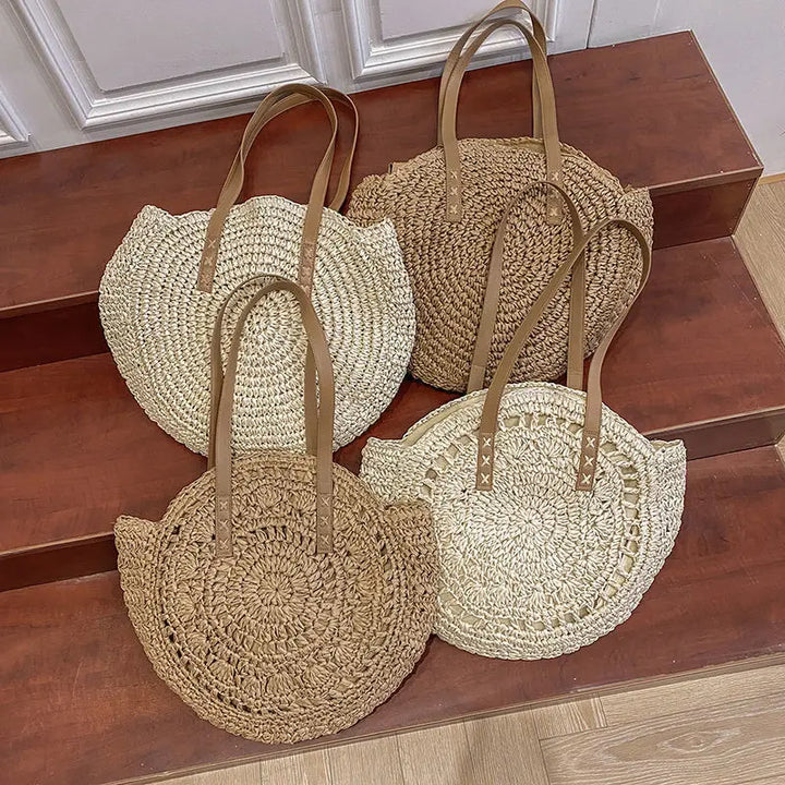 Handgefertigte elegante multifunktionale Strohhandtasche
