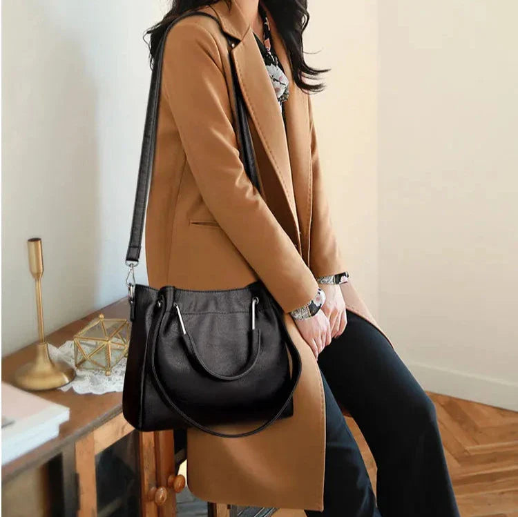 Ella™ - Eimertasche aus Leder im Retro-Stil