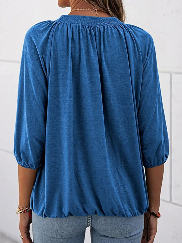 Stella™ - Stylische Rundhalsbluse aus Baumwolle