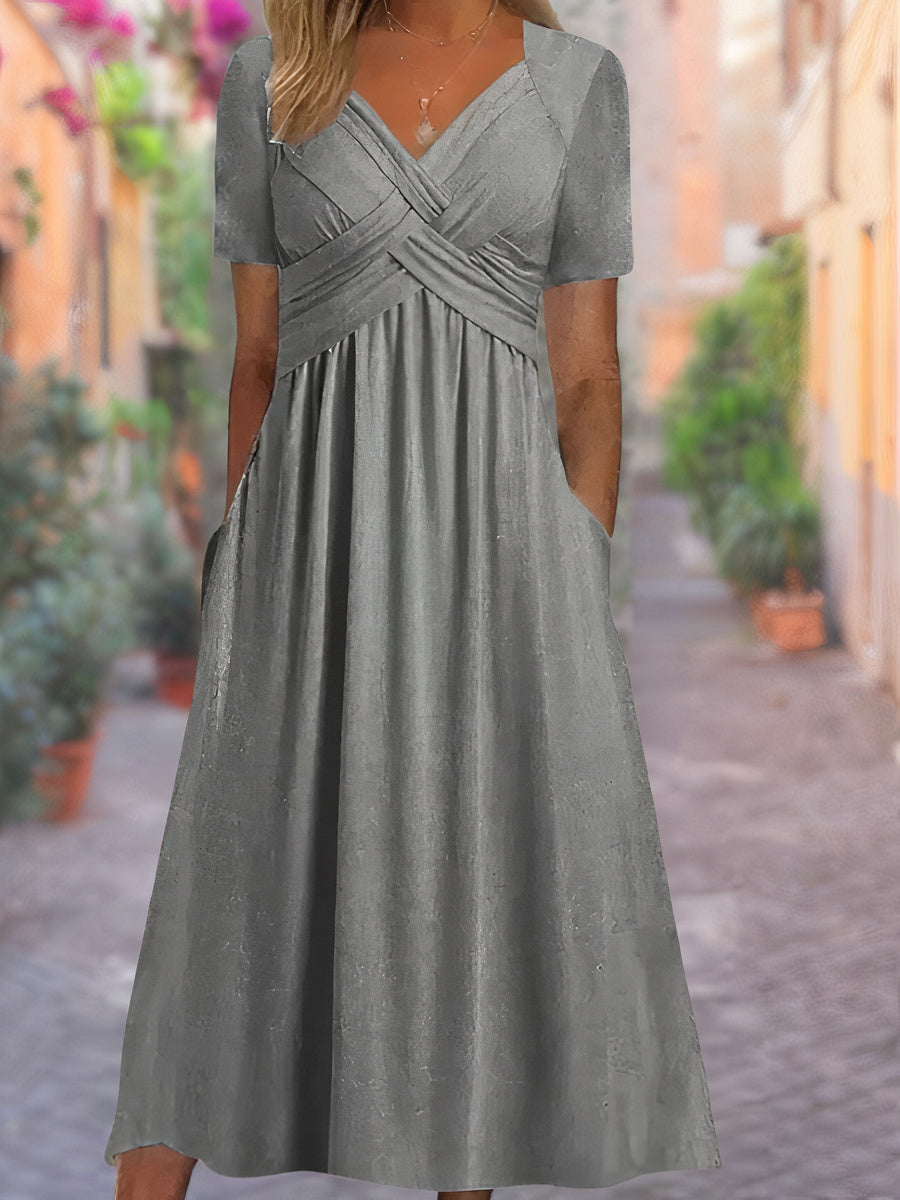 Clara™ - Bequemes Kleid mit V-Ausschnitt