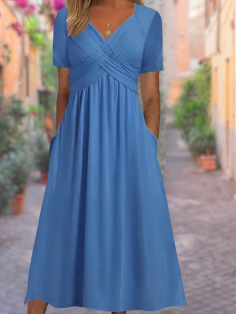 Clara™ - Bequemes Kleid mit V-Ausschnitt