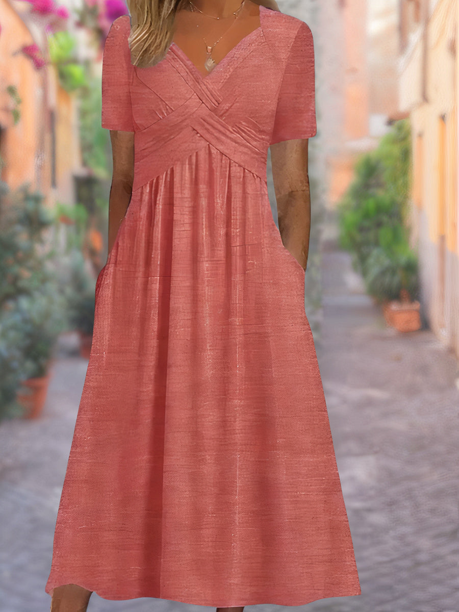 Clara™ - Bequemes Kleid mit V-Ausschnitt