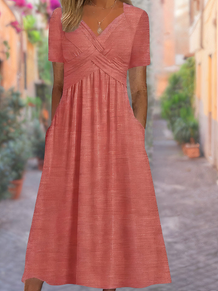 Clara™ - Bequemes Kleid mit V-Ausschnitt