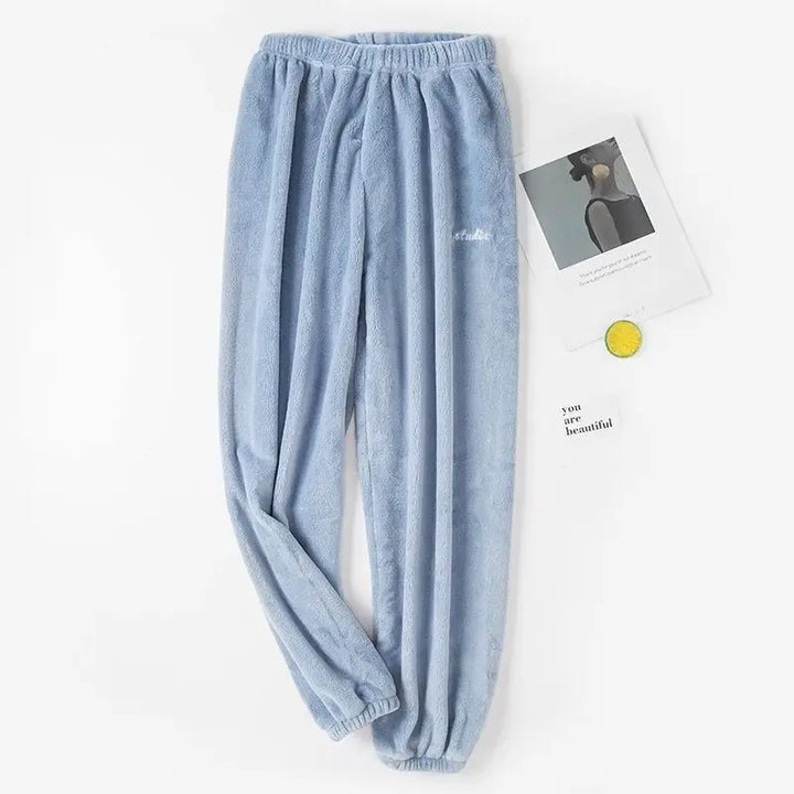 Autumn Women Solid Warm 2 Piece Sets Thicken Velvet Ribbed Fleece Set Pullover And Pants Women Casual Pajama Sets 2024 - Modefluss