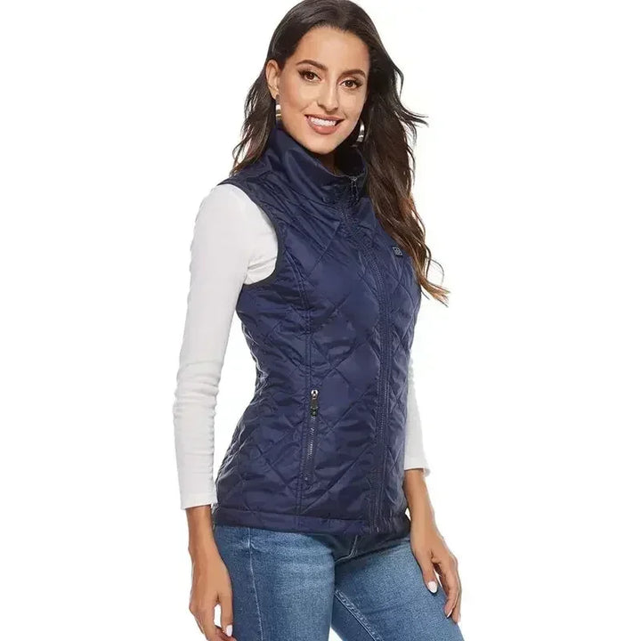 Women 9-zone Dual Switch Heating Vest Autumn and Winter Cotton Vest USB Infrared Electric Heating Suit Flexible Thermal Vest - Modefluss