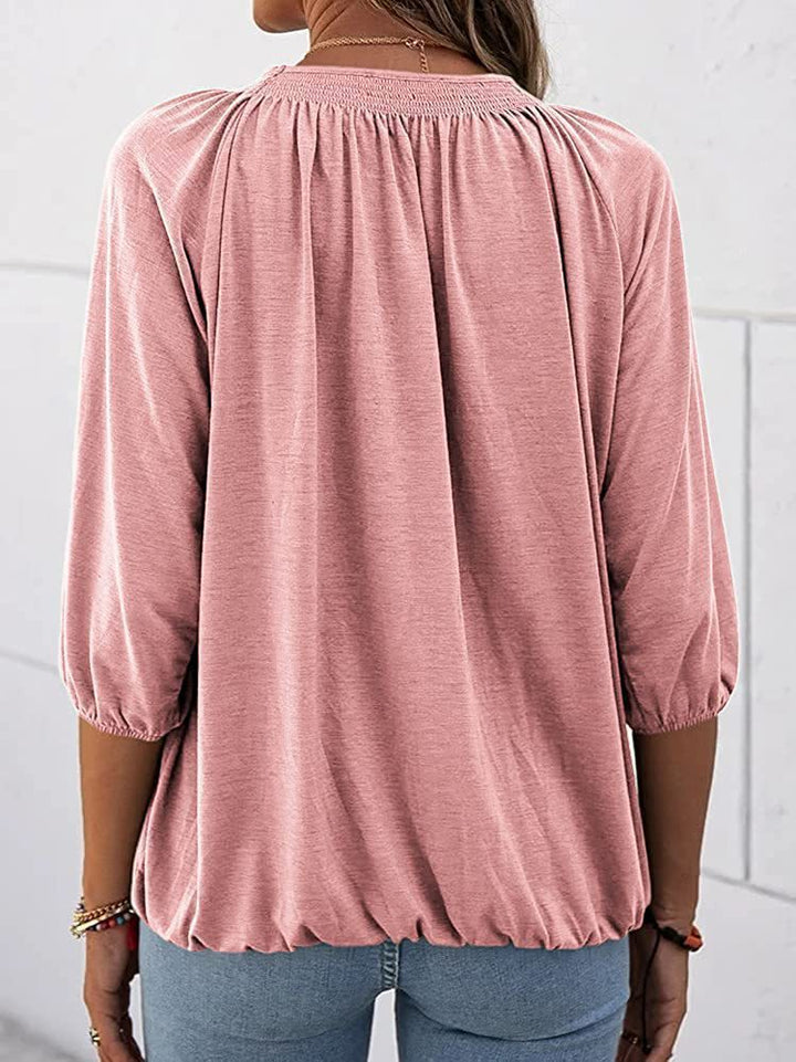 Stella™ - Stylische Rundhalsbluse aus Baumwolle