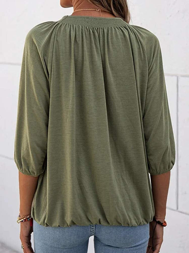 Stella™ - Stylische Rundhalsbluse aus Baumwolle