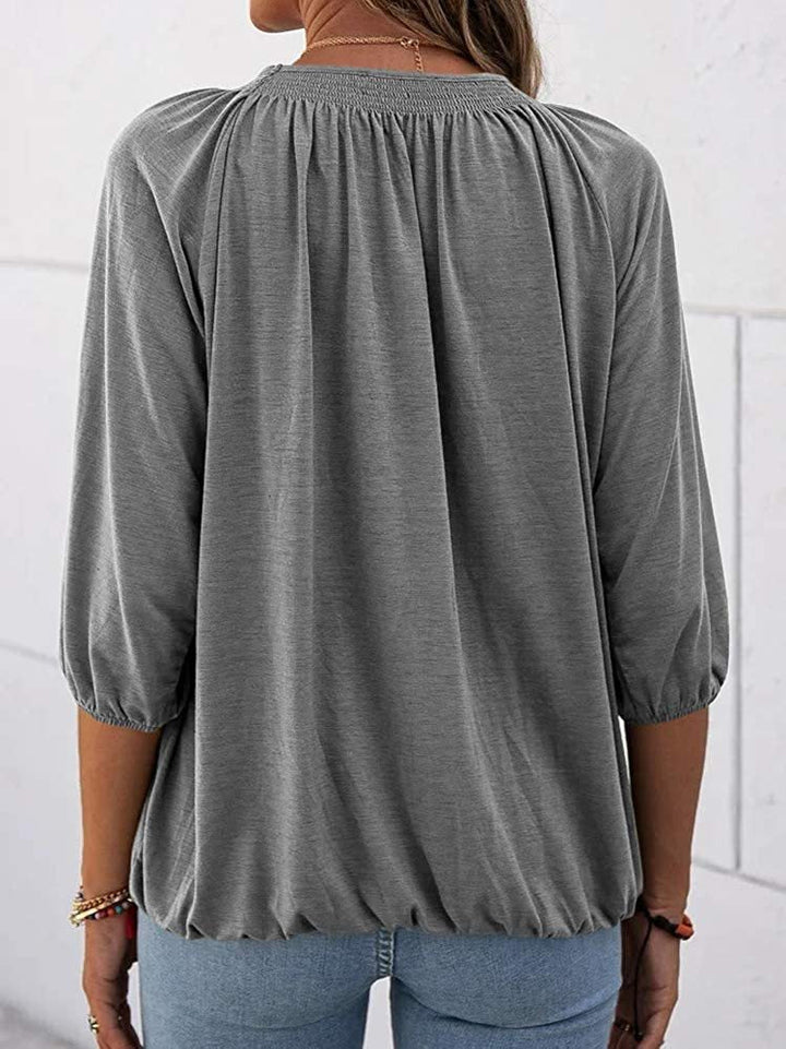 Stella™ - Stylische Rundhalsbluse aus Baumwolle