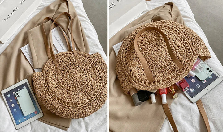 Handgefertigte elegante multifunktionale Strohhandtasche