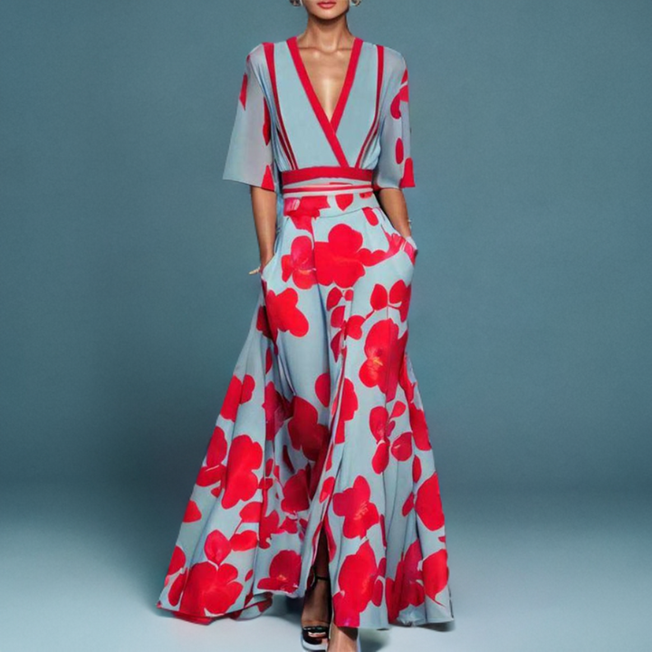 Lara - Bequemes Kleid mit Blumenmuster und stilvollen Ärmeln