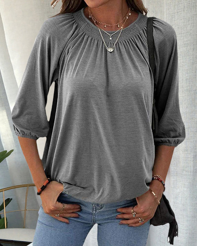 Stella™ - Stylische Rundhalsbluse aus Baumwolle