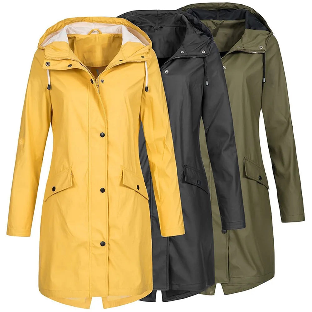 Lena™  - Moderne, Lange, Wasserdichte Jacke