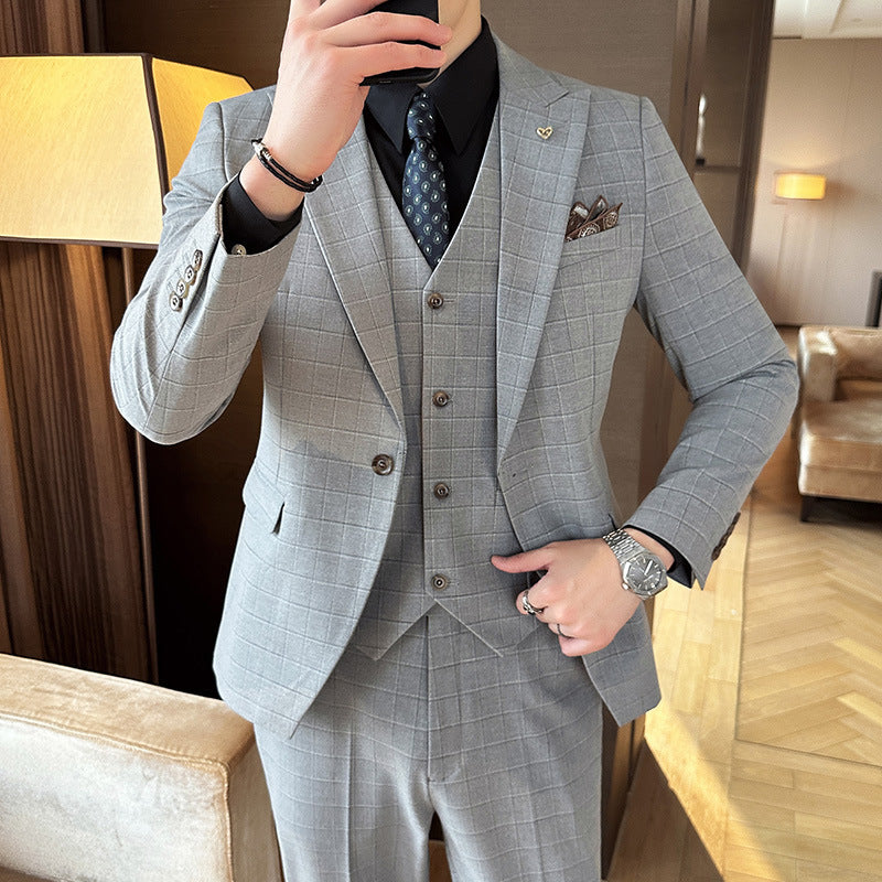 Men's Autumn And Winter Suit Three-piece Business Casual - Modefluss