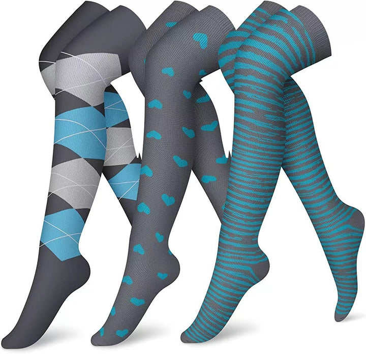 Pattern Gradient Leggings Lengthened Knee Socks - Modefluss
