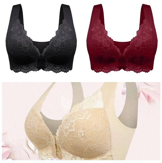 Women's Non-steel Ring Gathered Breathable Lace Underwear - Modefluss