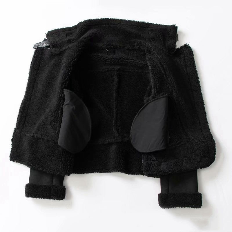 Lamb Wool Warm Coat Motorcycle Clothing Women - Modefluss