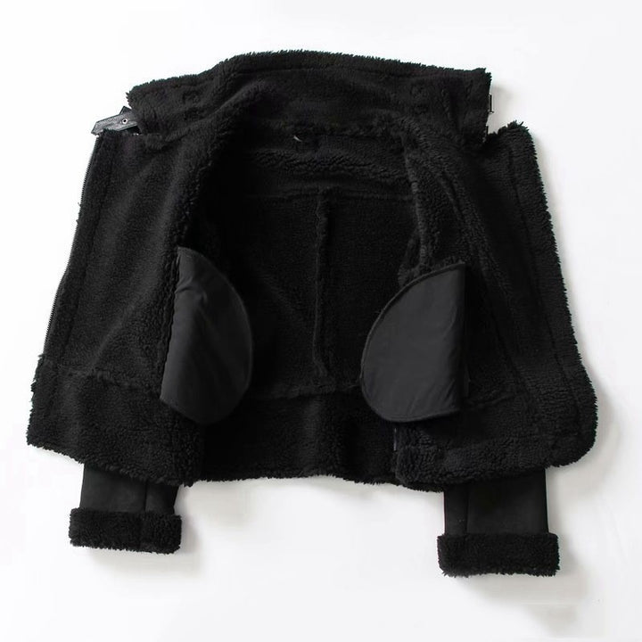 Lamb Wool Warm Coat Motorcycle Clothing Women - Modefluss