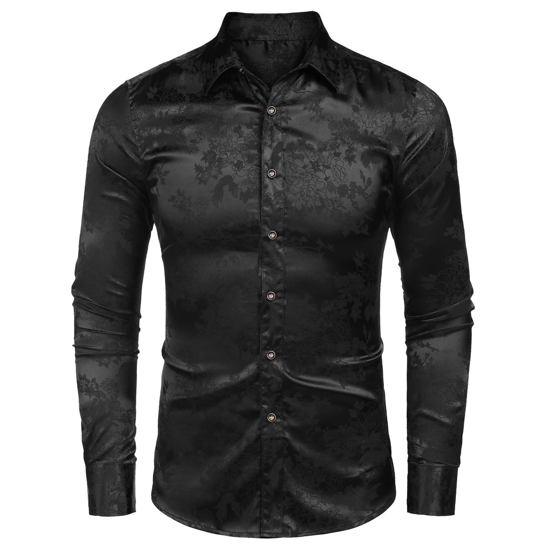 Men's Silk Satin Dress Shirt - Modefluss