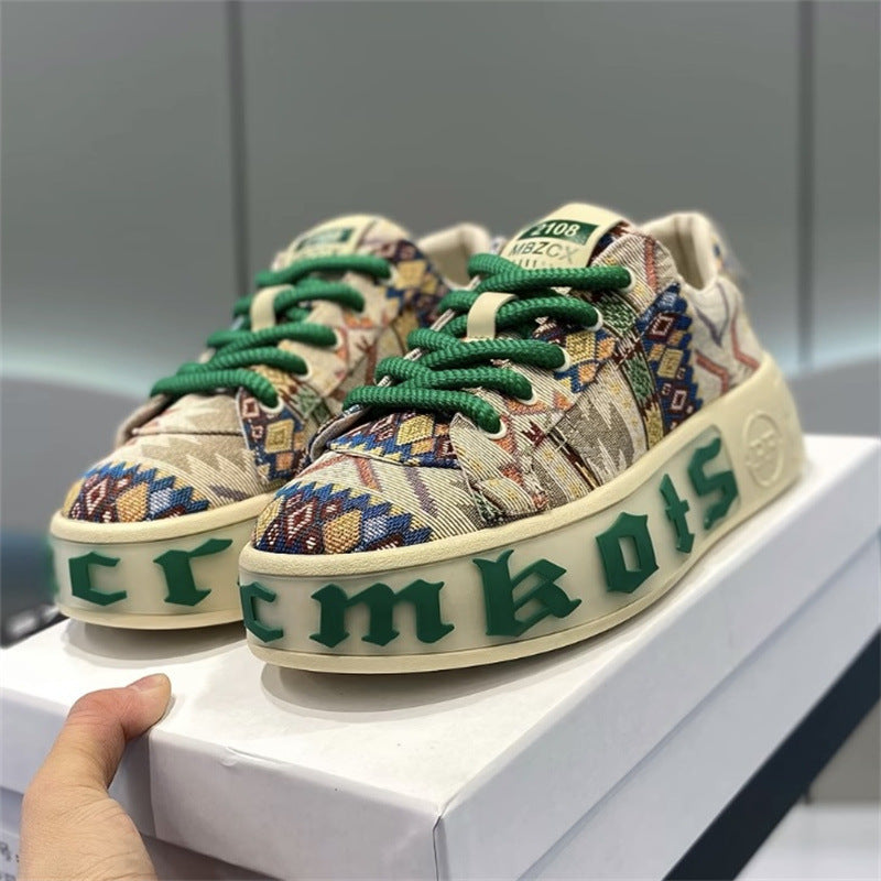 Breathable Low Top Printed Board Shoes Men's Versatile Cloth Shoes - Modefluss