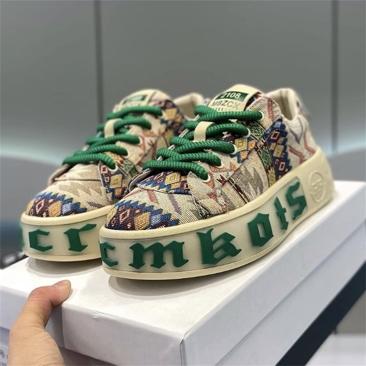Breathable Low Top Printed Board Shoes Men's Versatile Cloth Shoes - Modefluss